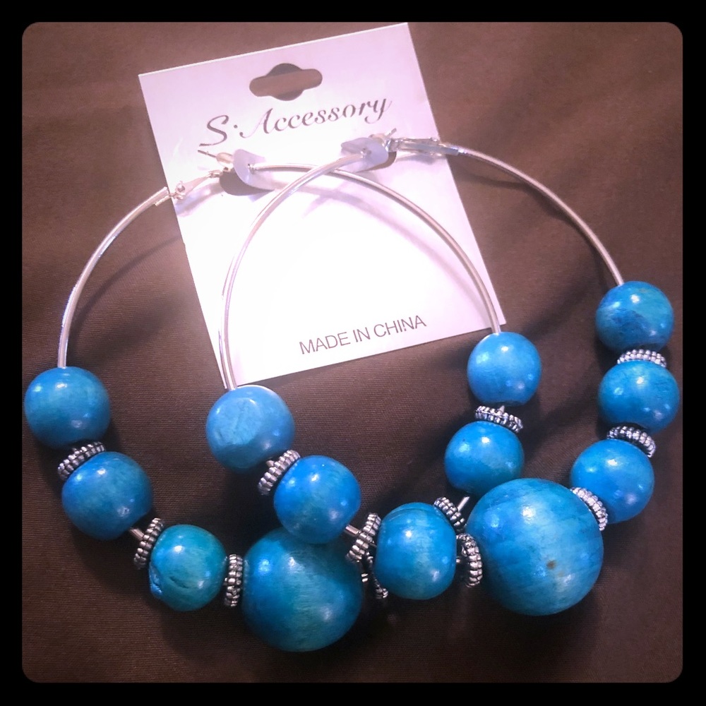 ⚡️ 3 for 10⚡️Turquoise Hoop Earrings
